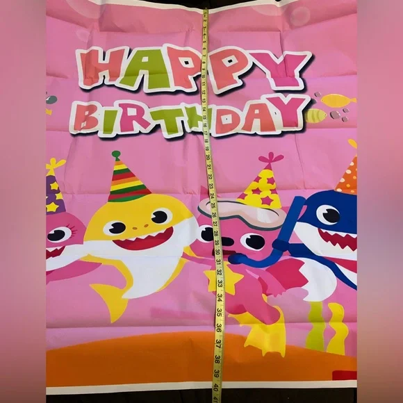 Baby shark birthday backdrop - Picture 5 of 5